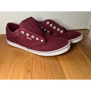 Vans Shoes Womens Size 6.5 Burgundy Canvas Low Top Skate Sneakers Casual